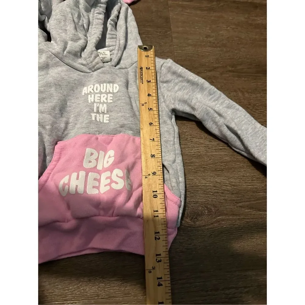 Vintage Jog Togs Kids I’m the Big Cheese Mouse Sweatsuit Hoodie Outfit Girls 2T